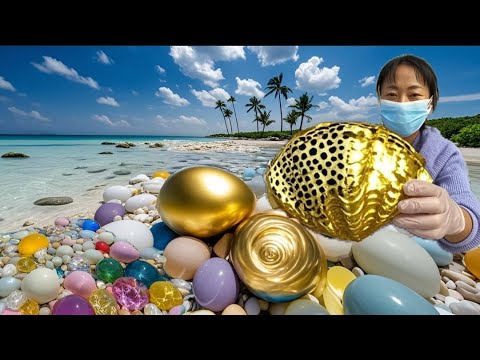 A giant sea pearl oyster with amethyst walnut growing inside it. Sea Agate and Sea Crystal: