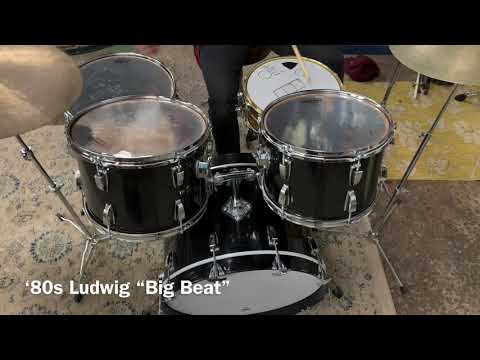 1980s Ludwig "Big Beat" Black Cortex Drum Kit image 18