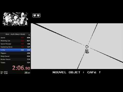 Minit speedrun any% Mary's mode in 7:38.510
