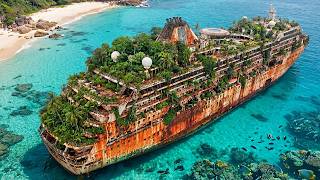 110 Year Old Abandoned Cruise Ship Transformed Into a Luxury Paradise Island Mansion