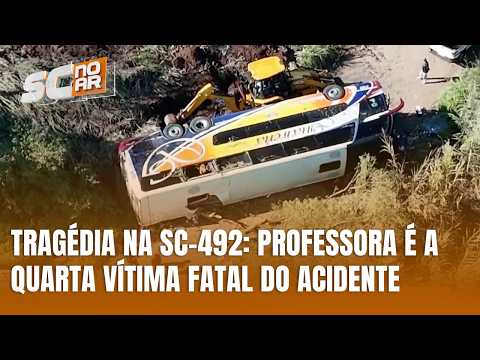 Professora é a quarta vítima de acidente com ônibus na SC-492