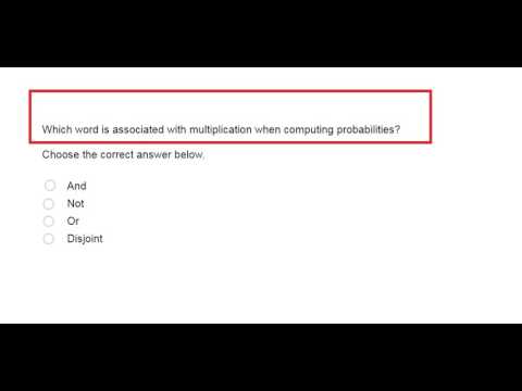 YouTube video about: Which word is associated with multiplication when computing probabilities?