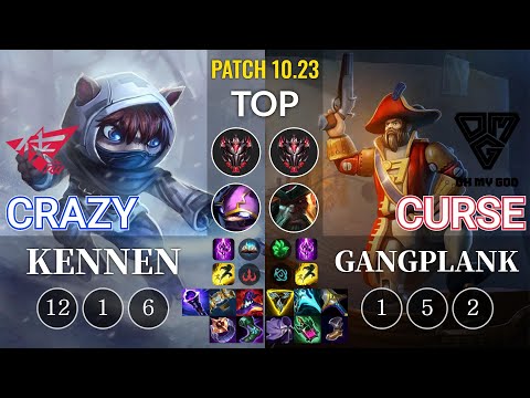 RW Crazy Kennen vs OMG Curse Gangplank Top - KR Patch 10.23