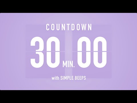 30 Minute Countdown Timer ⏳ Flip Clock with Bell Alerts 💜🔔