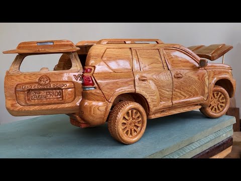 Building a realistic Toyota Prado Land Cruiser 2020 model out of wood - Woodworking Art