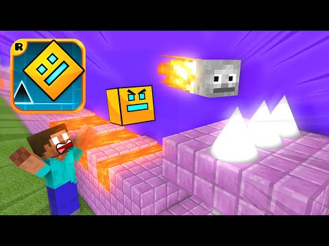 Monster School: GEOMETRY DASH GAME CHALLENGE - Minecraft Animation