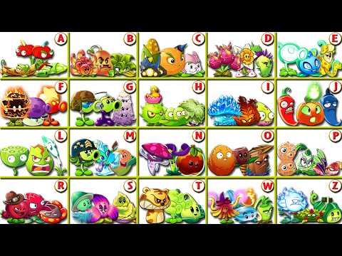 Random 20 Team ALPHABET Battlez - Who Will Win? - PVZ 2 Team Plant vs Team Plant