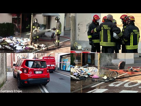 Incendio negozio di materiale tessile. L'intervento dei Vigili del Fuoco