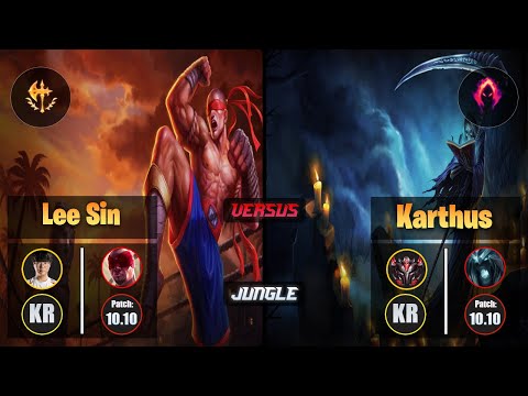 Haru LEE SIN (Jungle) [Conqueror] VS KARTHUS - Grandmaster KR Patch 10.10