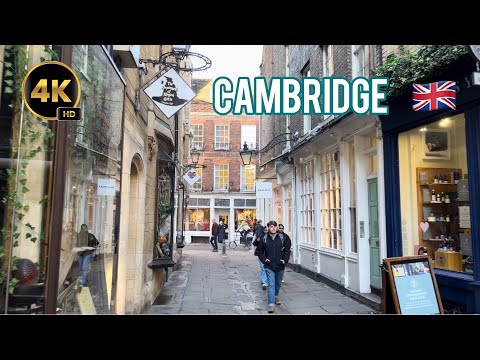 Cambridge UK 🇬🇧 Walking Tour February 16, 2024 4K HD