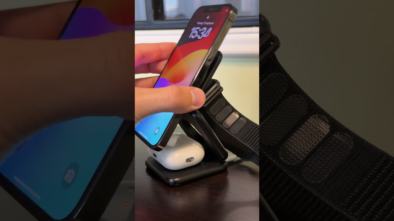 БЗП WIWU Wi-W035 Kevlar Mag Go 3 in 1 wireless charger