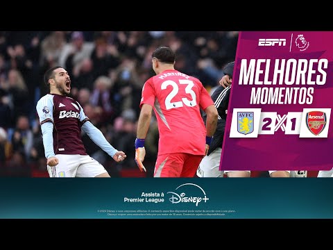 Gols e lances de Aston Villa x Arsenal