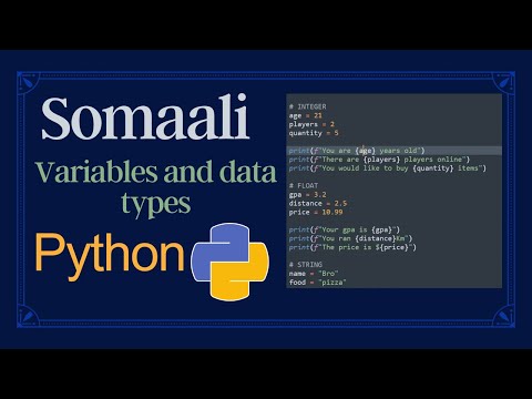 Python String And Data Type Somali For Beginners