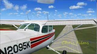 preview picture of video 'FSX C172 Landing at Altenburg Nobitz EDAC HD'