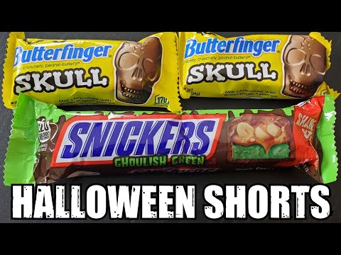 HalloWEen Shorts - Butterfinger Skull & Snickers Ghoulish Green