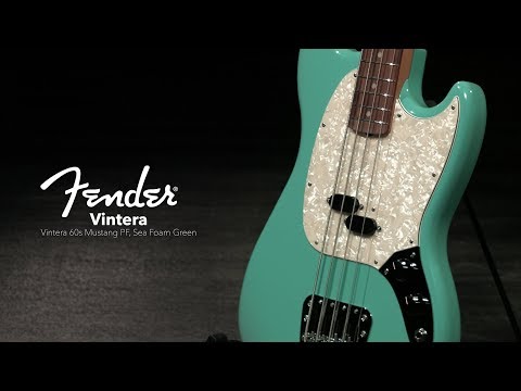 Fender Vintera 60s Mustang Bass PF, Sea Foam Green | Gear4music demo