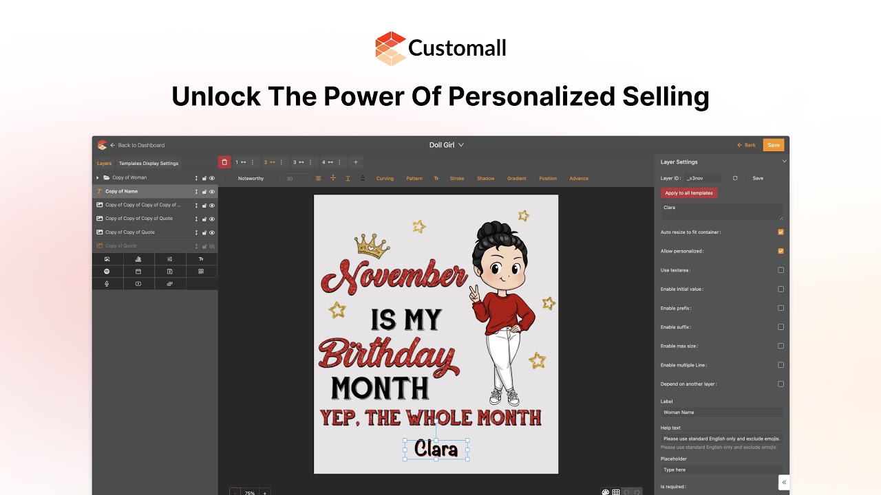 Customall Product Personalizer Demo