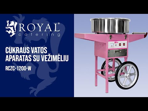 vaizdo įrašas - Cukraus vatos aparatas su vežimėliu - 52 cm
