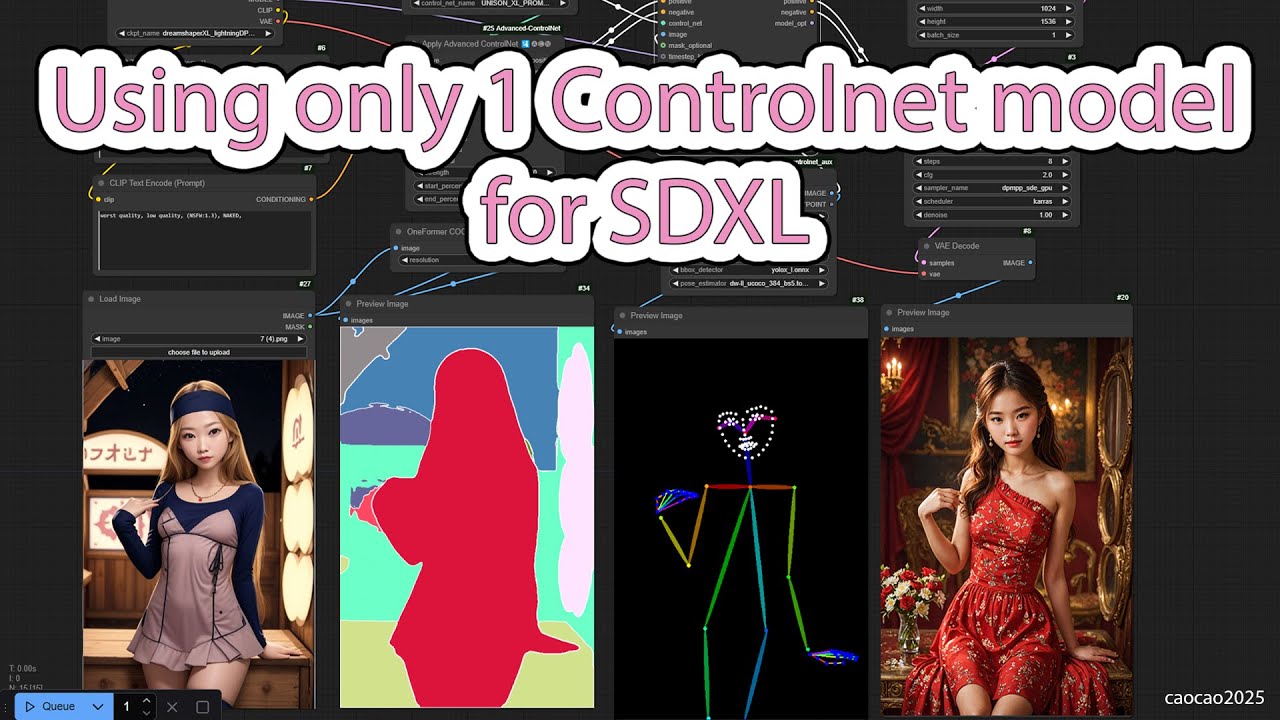 Using only 1 Controlnet model for SDXL Model, with Controlnet Union Promax