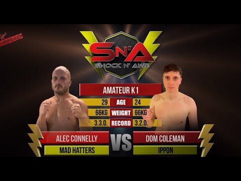 Shock N Awe 32 Amateur Featherweight Kickboxing - Alec Connelly vs Dom Coleman