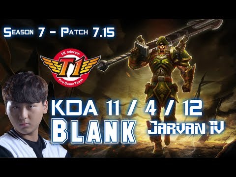 SKT T1 Blank JARVAN IV vs KHA'ZIX Jungle - Patch 7.15 KR Ranked