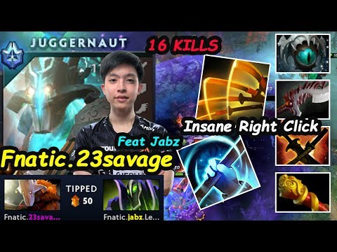 Fnatic 23savage [Juggernaut] New Fnatic Carry Insane Damage Empower Buff Dota 2 7.22 pro Gameplay