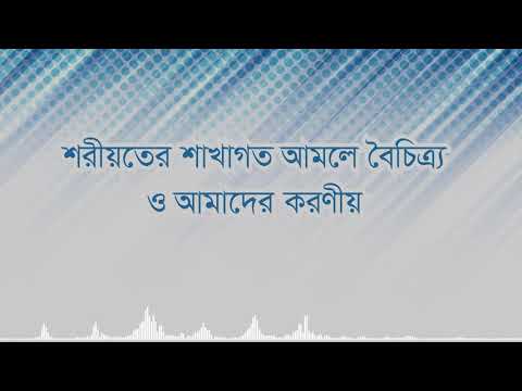 শরীয়তের শাখাগত আমলে বৈচিত্র্য ও আমাদের করণীয় : মাওলানা আবুল বাশার মুহাম্মাদ সাইফুল ইসলাম