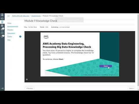 AWS Data Engineering Module 9 - Knowledge Check - Anand K