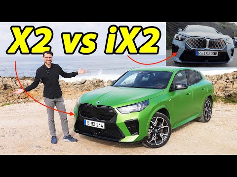 2024 BMW X2 M35i driving REVIEW (ICE) vs iX2 (EV) comparison