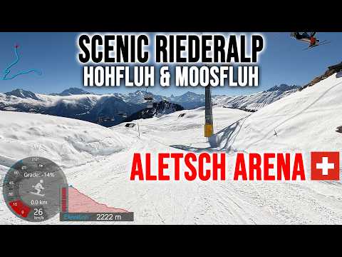 [4K] Skiing Aletsch Arena, Scenic Riederalp - Hohfluh & Moosfluh, Wallis Switzerland, GoPro HERO13