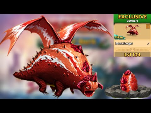 Boarcharger Max Level 134 Titan Mode - Exclusive Buffalord - Dragons:Rise of Berk