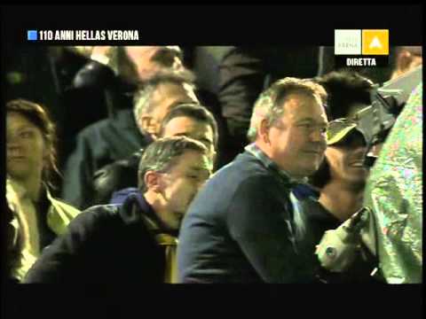 Festa 110 anni del Verona in arena  stan arrivando i gialloblu