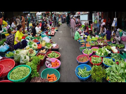 The Best Cambodian Vegetable Street Market Tour 2025 - Collection Food Market In Phnom Penh