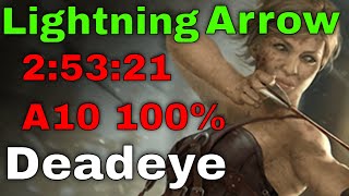 YouTube thumbnail: Giga Damage in Campaign - Lightning Arrow Deadeye Leveling Guide [SSF PoE 3.23]