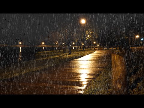 Schlafen Sie sofort mit Regen & Gewittergeräusche die den Park nachts bedecken - Naturgeräusche