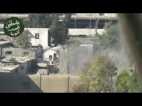 استهداف لواء هارون الرشيد بقذائف الهاون رحبة الدبابات في حي القابون في مدينة دمشق