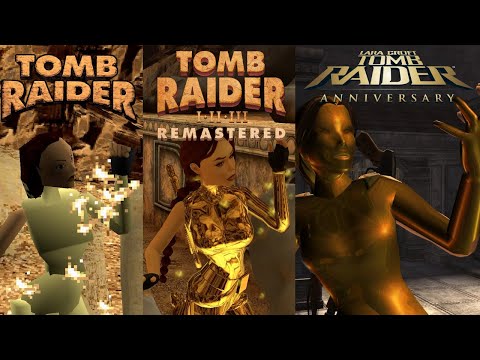 Lara Croft Midas Hand Death Comparison TR1 - Tomb Raider Remastered - Tomb Raider Anniversary 4K60