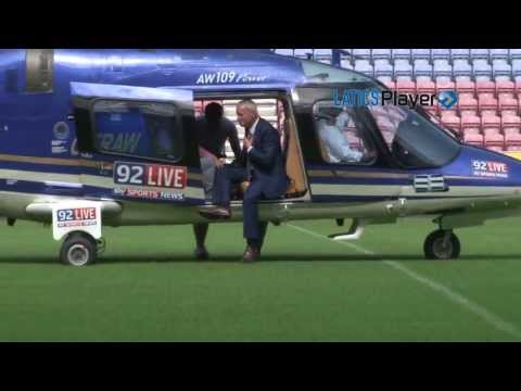 Sky Sports News' Jim White lands at the DW Stadium #92Live