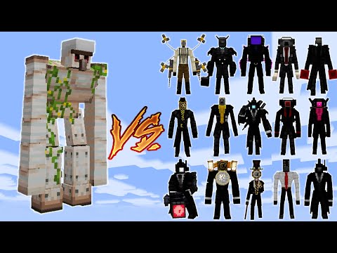 MUTANT IRON GOLEM vs All SKIBIDI MAN | MINECRAFT PE BATTLE