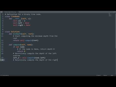 Leetcode 111 Minimum Depth Of Binary Tree In Python Python Leetcode Python Coding Tutorial