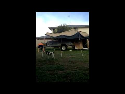 setting up the camper