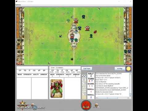 Blood Bowl: Drefsante AI using 'Throw Team-Mate' skill