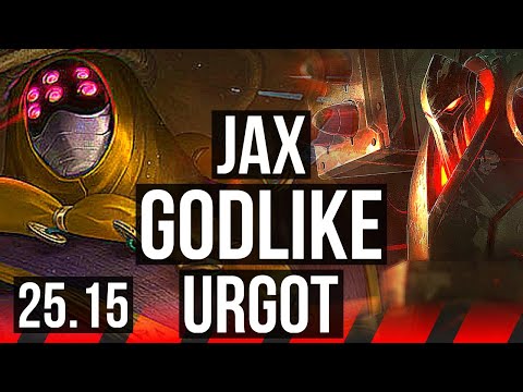 JAX vs URGOT (TOP) | Godlike, 9/3/8, 600+ games | VN Challenger | 25.15
