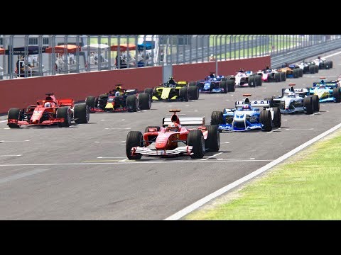 All F1 2018 Cars vs All F1 2004 Cars - Red Bull Ring