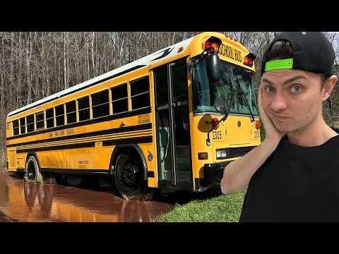We SUNK The Abandoned School Bus!! (Insane Recovery)