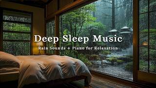 Peaceful Rain Sounds in the Evening with Piano – Warm Bedroom Sleep Music for Stress Relief
