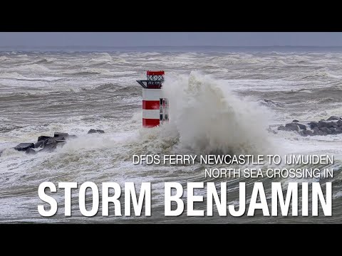 DFDS Ferry Newcastle to IJmuiden 🌊 | North Sea Crossing in Storm Benjamin | 4K Travel Video