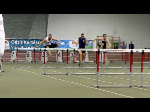 60 m férfi gátfutás 1. időfutam - lassítva