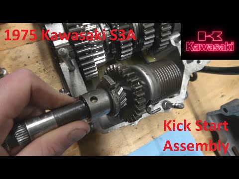 Kawasaki S1 / S2 / S3 / S3A / KH400 kick start mechanism explained