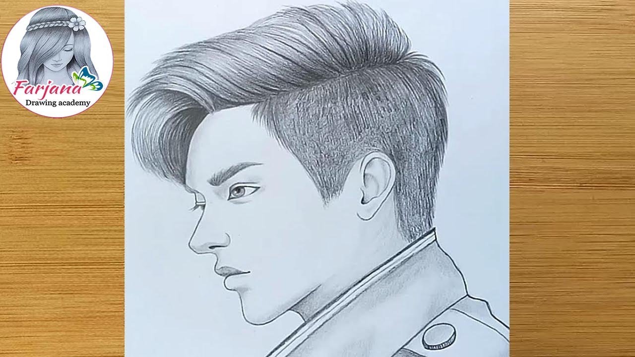 pencil drawing a boy face by farjana drawing academy